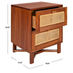 SAFAVIEH Dayana 2-Drawer Rattan Accent Table Nightstand