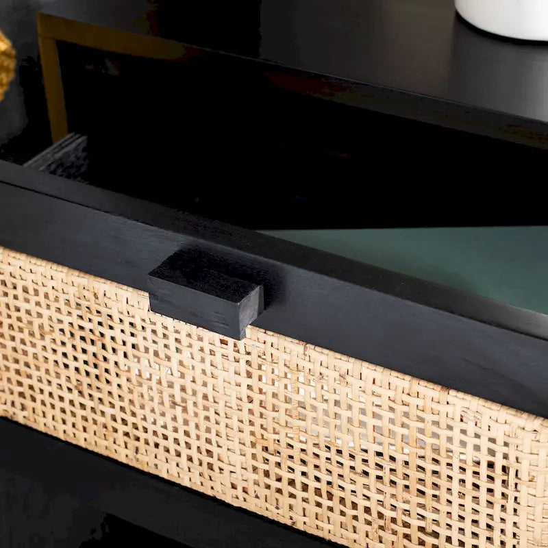 SAFAVIEH Dayana 2-Drawer Rattan Accent Table Nightstand