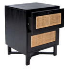 SAFAVIEH Dayana 2-Drawer Rattan Accent Table Nightstand