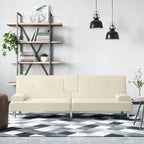 vidaXL Sofa Bed Foldable Sleeper Sofa Couch Bed with Cup Holders Faux Leather - 78.7 x 35 x 27.6