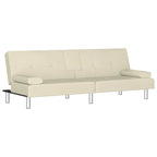 vidaXL Sofa Bed Foldable Sleeper Sofa Couch Bed with Cup Holders Faux Leather - 78.7 x 35 x 27.6