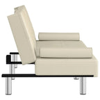 vidaXL Sofa Bed Foldable Sleeper Sofa Couch Bed with Cup Holders Faux Leather - 78.7 x 35 x 27.6