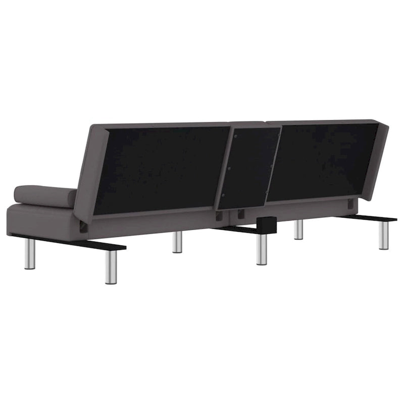 vidaXL Sofa Bed Foldable Sleeper Sofa Couch Bed with Cup Holders Faux Leather - 78.7 x 35 x 27.6