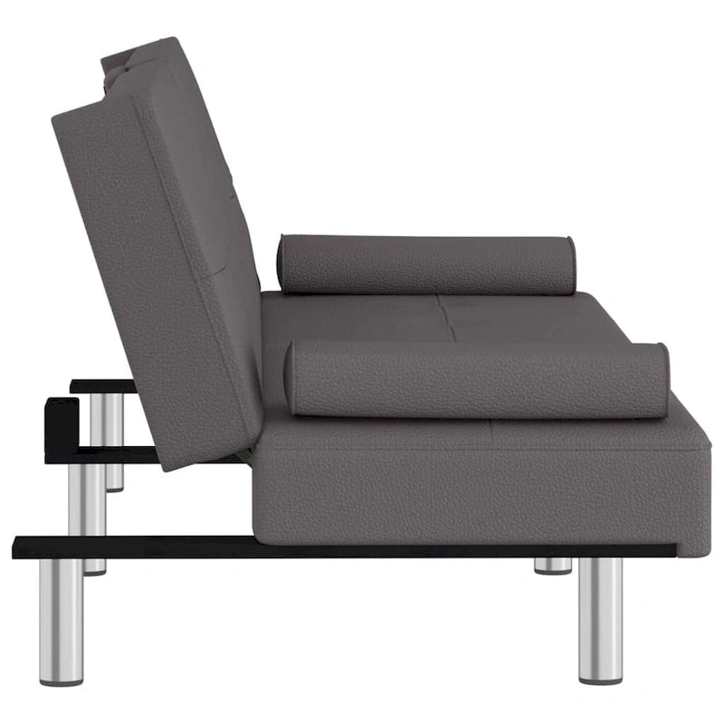 vidaXL Sofa Bed Foldable Sleeper Sofa Couch Bed with Cup Holders Faux Leather - 78.7 x 35 x 27.6