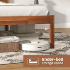Bed Frame with Wooden Headboard and Slat Support