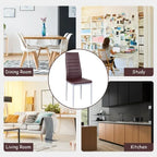 4 Pieces PVC Elegant Design Leather Dining Chairs with Solid Metal Legs - 16.0 x 20.0 x 38.5 (W x D x H)