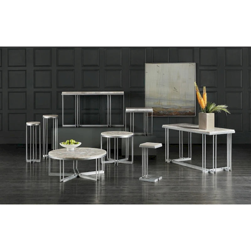 Hooker Furniture 5934-80111-00 Melange 42 Diameter Onyx and Steel