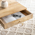 SAFAVIEH Nilgun 1-Drawer 1-Shelf Living Room Coffee Table - 43 W x 21.6 L x 16 H - 43Wx22Dx16H