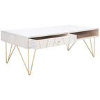 SAFAVIEH Nilgun 1-Drawer 1-Shelf Living Room Coffee Table - 43 W x 21.6 L x 16 H - 43Wx22Dx16H