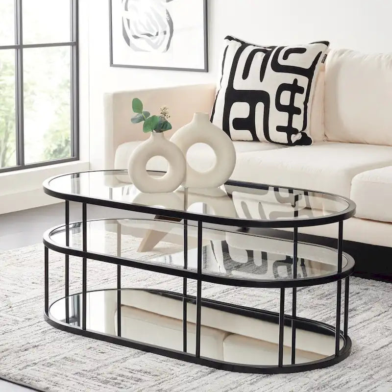SAFAVIEH Frederica 3 Shelf Coffee Table - 42 L x 21 D x 17 H - 42Wx21Dx17H