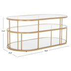 SAFAVIEH Frederica 3 Shelf Coffee Table - 42 L x 21 D x 17 H - 42Wx21Dx17H