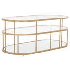 SAFAVIEH Frederica 3 Shelf Coffee Table - 42 L x 21 D x 17 H - 42Wx21Dx17H