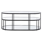 SAFAVIEH Frederica 3 Shelf Coffee Table - 42 L x 21 D x 17 H - 42Wx21Dx17H
