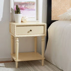 Pine Wood End Table with Sculptured Legs (18"W x 15"D x 24"H)