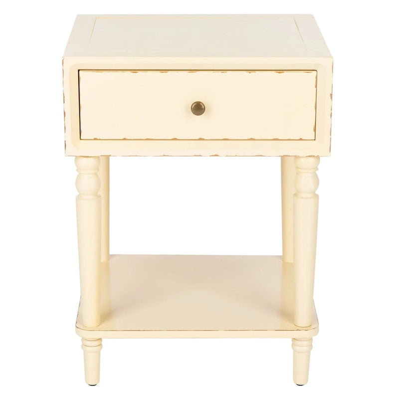 Pine Wood End Table with Sculptured Legs (18"W x 15"D x 24"H)