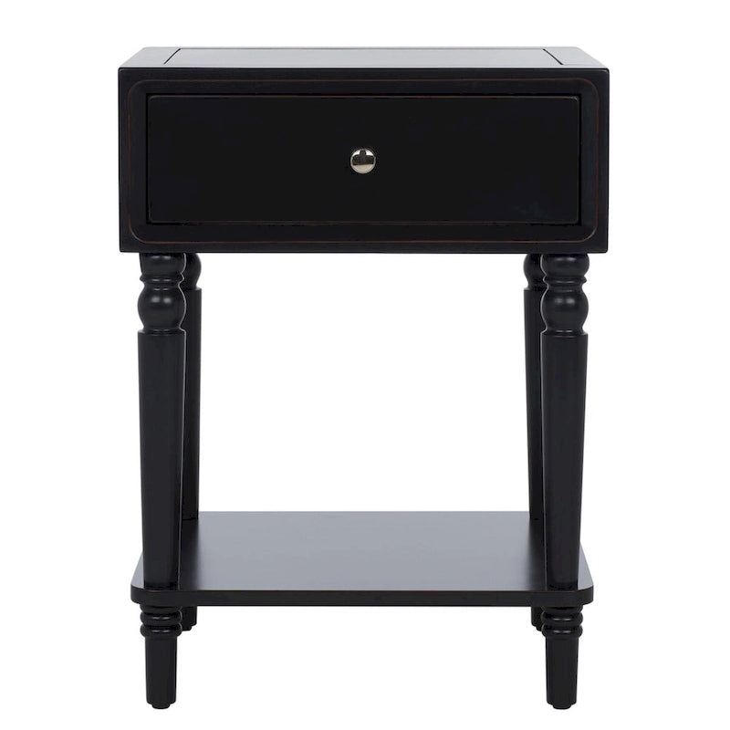 Pine Wood End Table with Sculptured Legs (18"W x 15"D x 24"H)