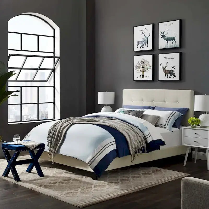 Copper Grove Belimanastir Queen Upholstered Velvet Bed