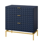 Mid-Century Storage Cabinet with Gold Metal Base - 3 Drawer (31")