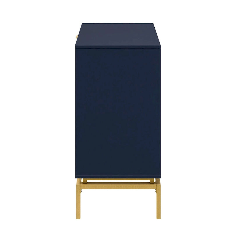 Mid-Century Storage Cabinet with Gold Metal Base - 3 Drawer (31")