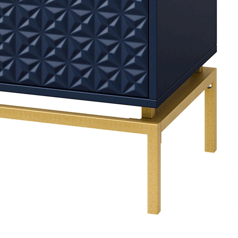 Mid-Century Storage Cabinet with Gold Metal Base - 3 Drawer (31")