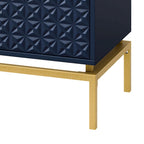 Mid-Century Storage Cabinet with Gold Metal Base - 3 Drawer (31")