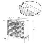 Mid-Century Storage Cabinet with Gold Metal Base - 3 Drawer (31")