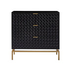 Mid-Century Storage Cabinet with Gold Metal Base - 3 Drawer (31")