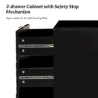 Mid-Century Storage Cabinet with Gold Metal Base - 3 Drawer (31")