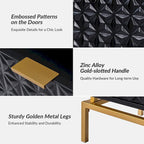 Mid-Century Storage Cabinet with Gold Metal Base - 3 Drawer (31")