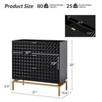 Mid-Century Storage Cabinet with Gold Metal Base - 3 Drawer (31")