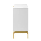 Mid-Century Storage Cabinet with Gold Metal Base - 3 Drawer (31")