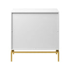 Mid-Century Storage Cabinet with Gold Metal Base - 3 Drawer (31")