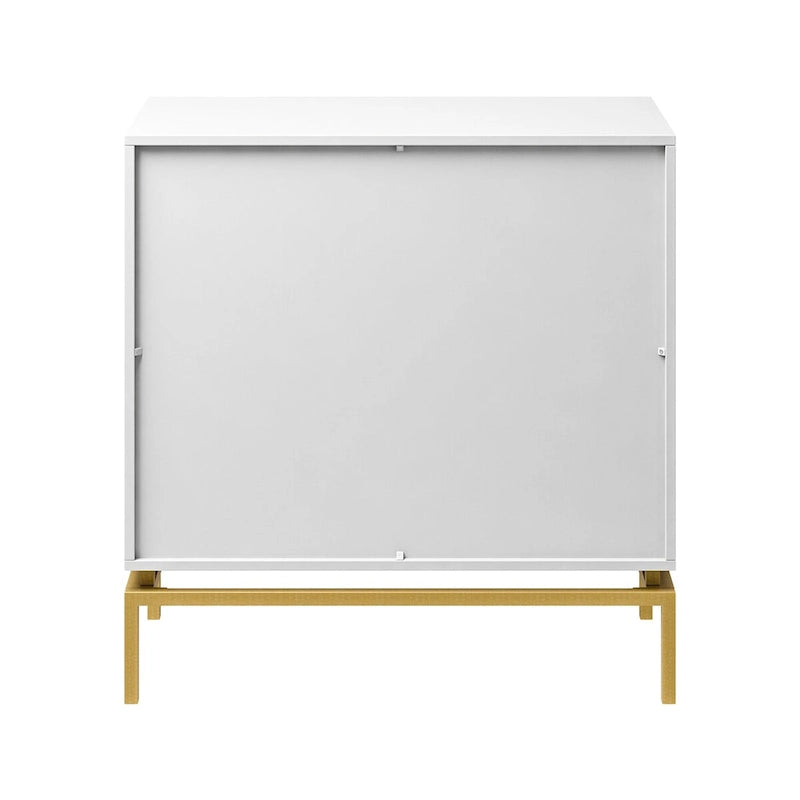 Mid-Century Storage Cabinet with Gold Metal Base - 3 Drawer (31")