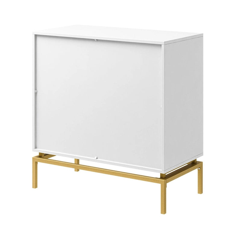 Mid-Century Storage Cabinet with Gold Metal Base - 3 Drawer (31")