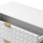 Mid-Century Storage Cabinet with Gold Metal Base - 3 Drawer (31")