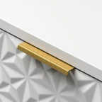 Mid-Century Storage Cabinet with Gold Metal Base - 3 Drawer (31")