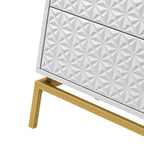 Mid-Century Storage Cabinet with Gold Metal Base - 3 Drawer (31")