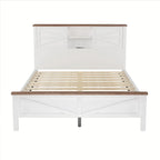 3-Pieces Bedroom Sets Farmhouse Platform Bed with Nightstand and Dresser