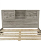 3-Pieces Bedroom Sets Farmhouse Platform Bed with Nightstand and Dresser