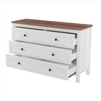 3-Pieces Bedroom Sets Farmhouse Platform Bed with Nightstand and Dresser