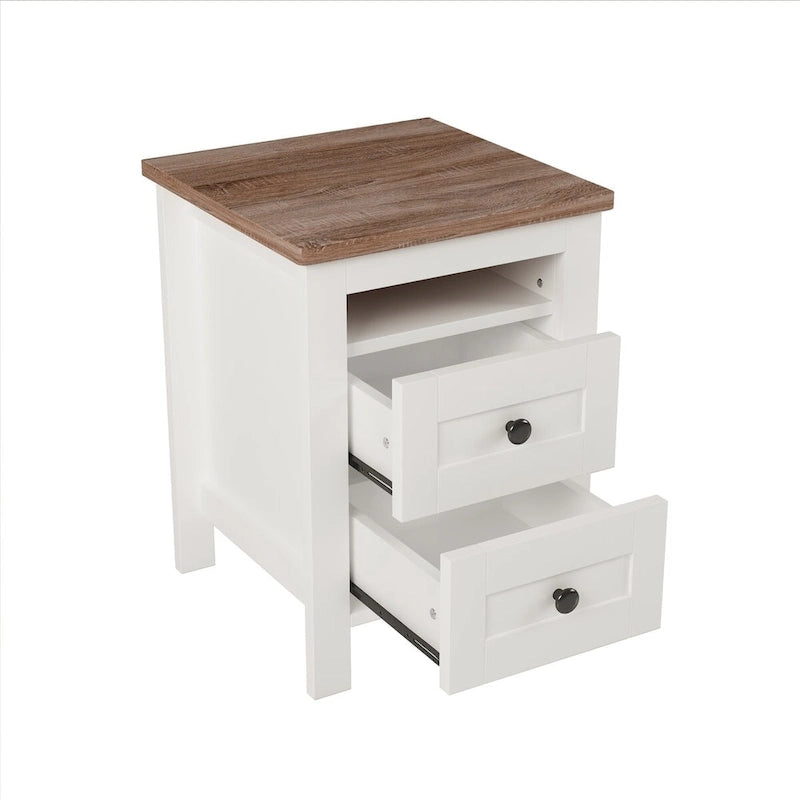 3-Pieces Bedroom Sets Farmhouse Platform Bed with Nightstand and Dresser