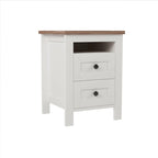 3-Pieces Bedroom Sets Farmhouse Platform Bed with Nightstand and Dresser
