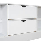 Queen Size Platform Bed with Storage Headboard and 8 Drawers