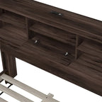 4-Pieces Bedroom Sets Queen Size Wooden Bed with 2 Nightstands and 1 Dresser
