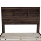 4-Pieces Bedroom Sets Queen Size Wooden Bed with 2 Nightstands and 1 Dresser