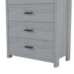 4-Pieces Bedroom Sets Queen Size Wooden Bed with 2 Nightstands and 1 Dresser