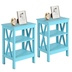 Javlergo Set of 2 Nightstand Bedside Table, Modern Small Side End Table with Open Storage Shelves