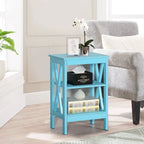 Javlergo Set of 2 Nightstand Bedside Table, Modern Small Side End Table with Open Storage Shelves