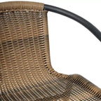 Commercial Indoor-Outdoor Rattan Restaurant Barstool with Aluminum Frame-Set of 4