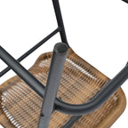 Commercial Indoor-Outdoor Rattan Restaurant Barstool with Aluminum Frame-Set of 4